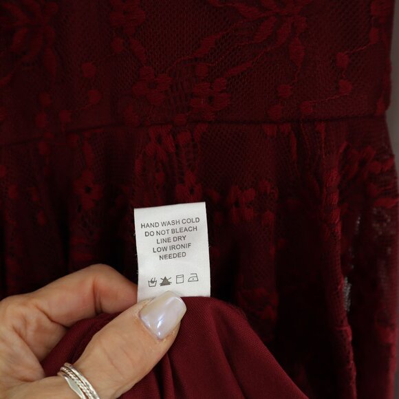 Altar'd State Lace Dress Womens M Burgundy Romantic Vintage-Inspired‎ Whimsigoth - Picture 6 of 11
